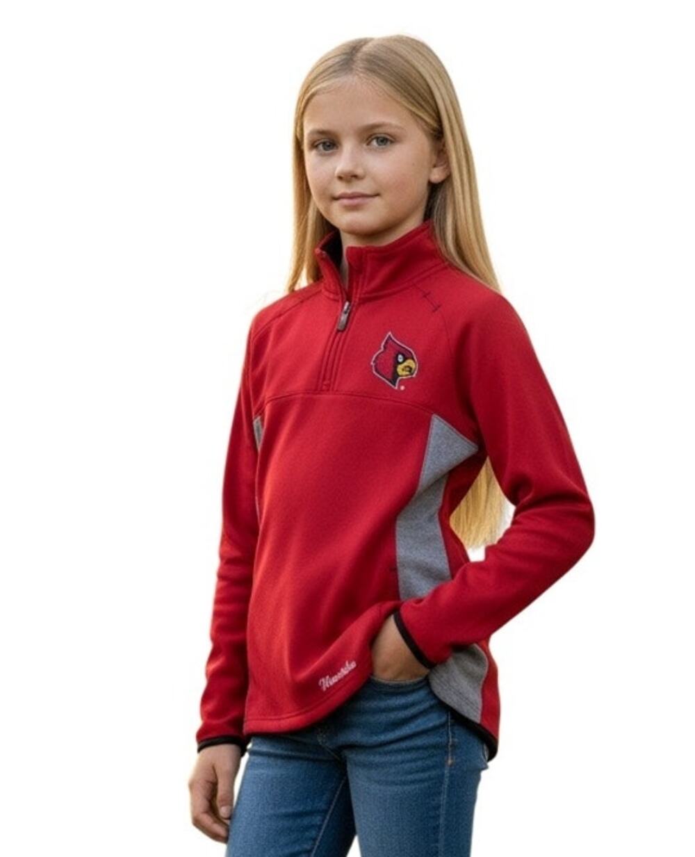 Gen2 Louisville Cardinals NCAA Extreme Team Logo 1/4 Zip Jacket Size M 10/12